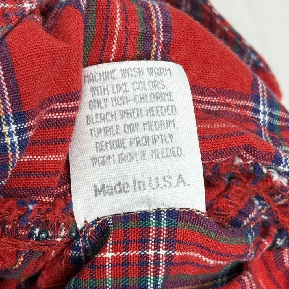 OshKosh Bgosh Overalls Baby Girl 6-9M Vintage Red Plaid Vestpak Cotton 90s USA
